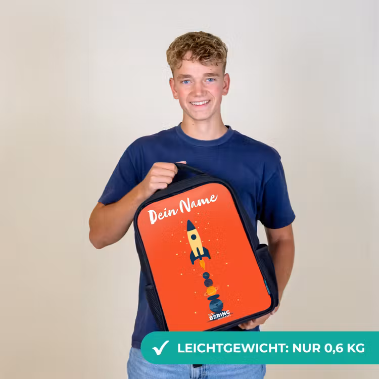 Raket - Sterren - Planeten Rugzak - Zwart middel -sfeer7_DE