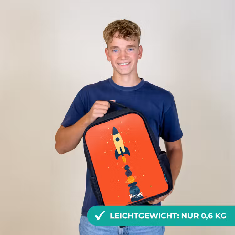 Raket - Sterren - Planeten Rugzak - Zwart middel -sfeer7_DE