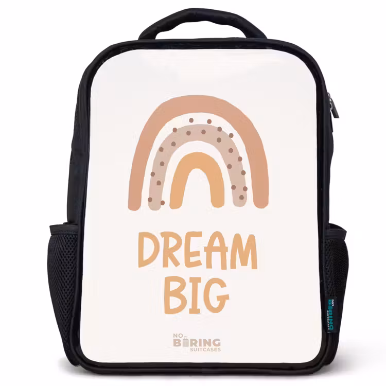 Regenboog met de quote 'Dream Big' Rugzak - Zwart middel -3d