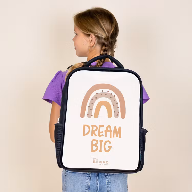 Regenboog met de quote 'Dream Big' Rugzak - Zwart middel -sfeer5