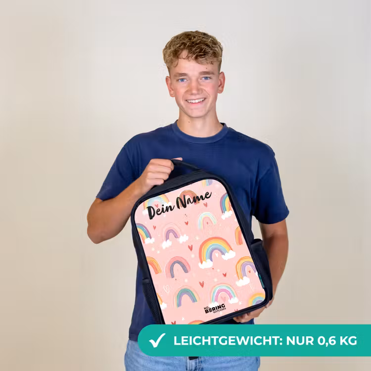 Regenboog - Patroon - Pastel Rugzak - Zwart middel -sfeer7_DE