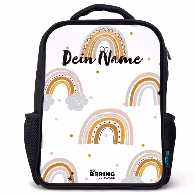 Regenbogen patroon in zachte kleuren Rugzak - Zwart middel -3d