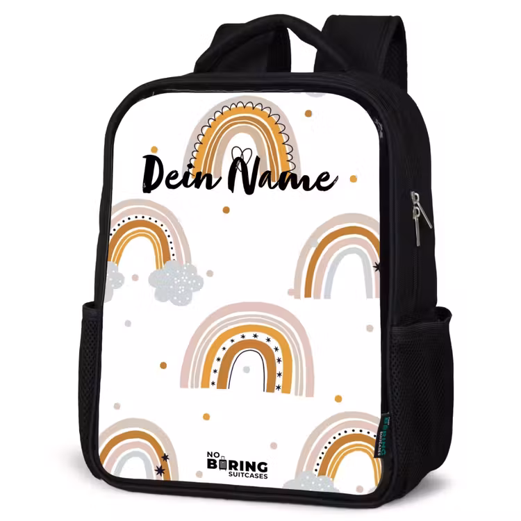 Regenbogen patroon in zachte kleuren Rugzak - Zwart middel -schuin