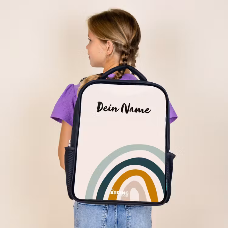 Ruwe regenboog aqua Rugzak - Zwart middel -sfeer5