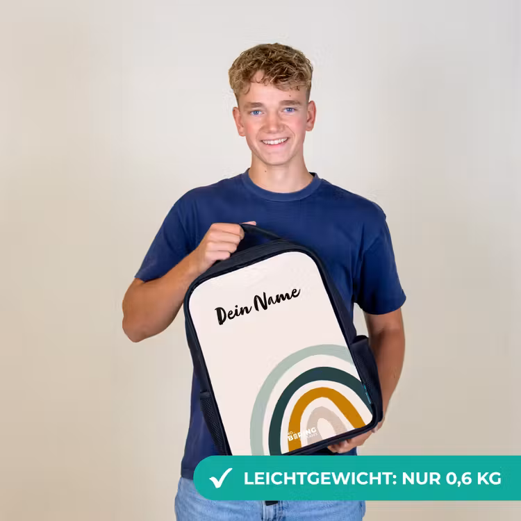Ruwe regenboog aqua Rugzak - Zwart middel -sfeer7_DE