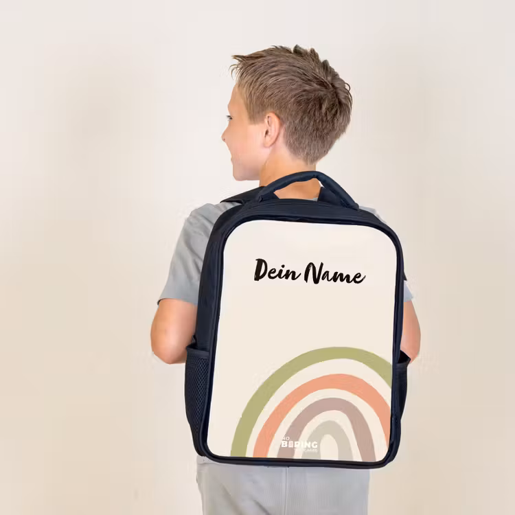 Ruwe regenboog pastel Rugzak - Zwart middel -sfeer2