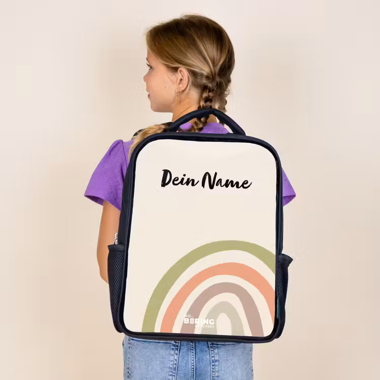 Ruwe regenboog pastel Rugzak - Zwart middel -sfeer5