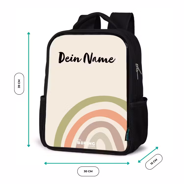 Ruwe regenboog pastel Rugzak - Zwart middel -productfoto_formaten