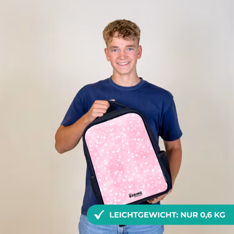 Roze glitter hartjes Rugzak - Zwart middel -sfeer7_DE