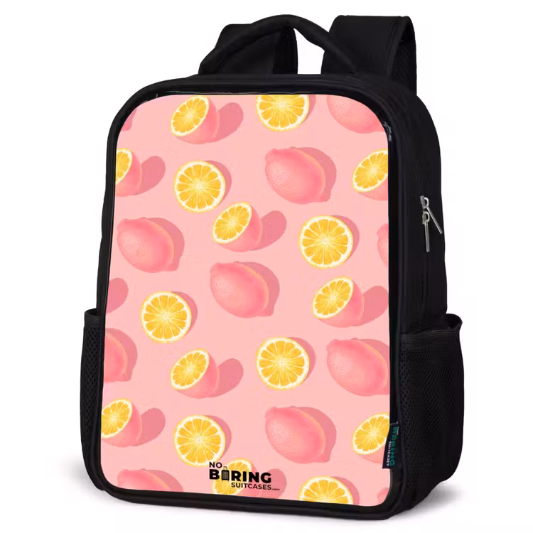Pink limoncello Rugzak - Zwart middel -schuin