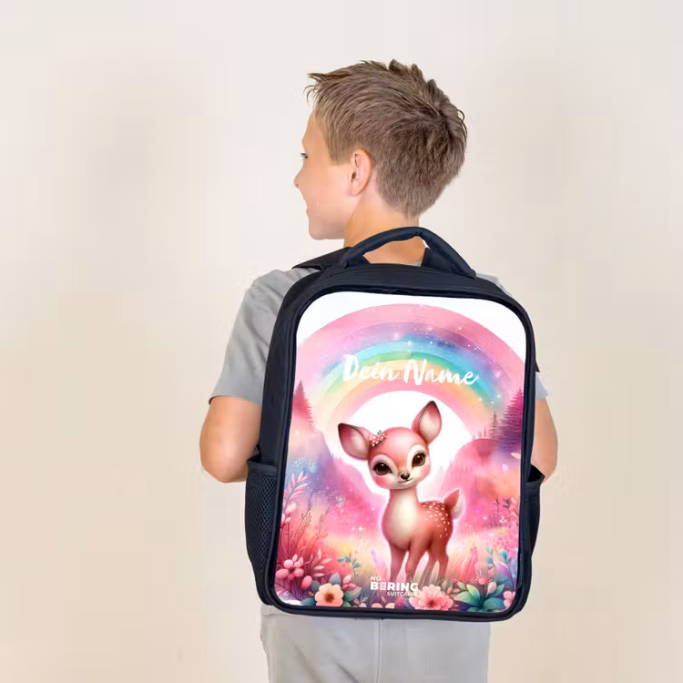Roze reebokje Rugzak - Zwart middel -sfeer2