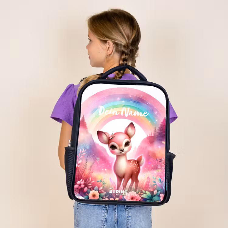 Roze reebokje Rugzak - Zwart middel -sfeer5