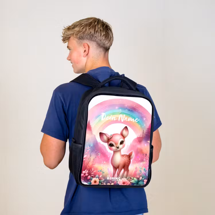 Roze reebokje Rugzak - Zwart middel -sfeer8