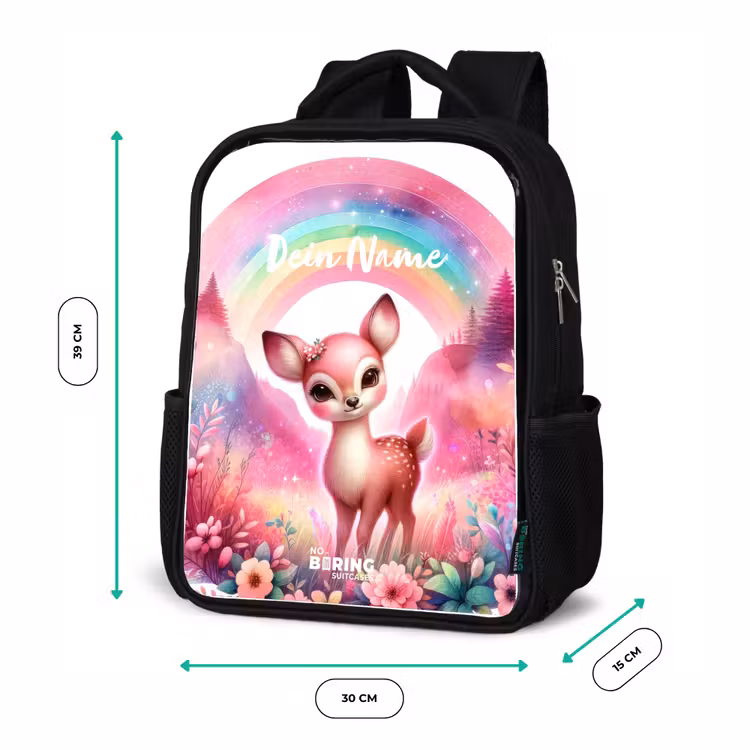 Roze reebokje Rugzak - Zwart middel -productfoto_formaten