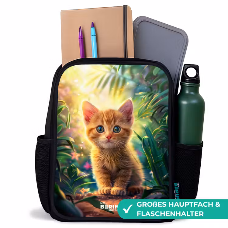 Kees kitten Rugzak - Zwart middel -inhoud_DE