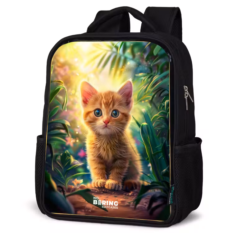 Kees kitten Rugzak - Zwart middel -schuin