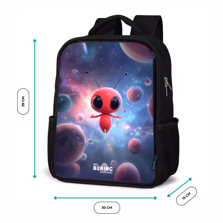 Rood Ruimtewezen in Kosmische Dans Rugzak - Zwart middel -productfoto_formaten
