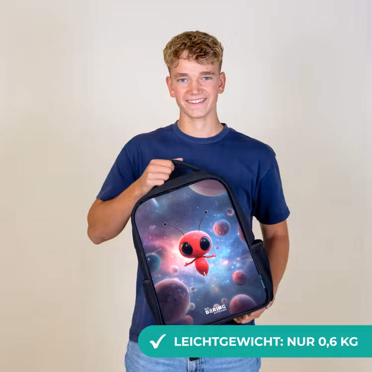 Rood Ruimtewezen in Kosmische Dans Rugzak - Zwart middel -sfeer7_DE
