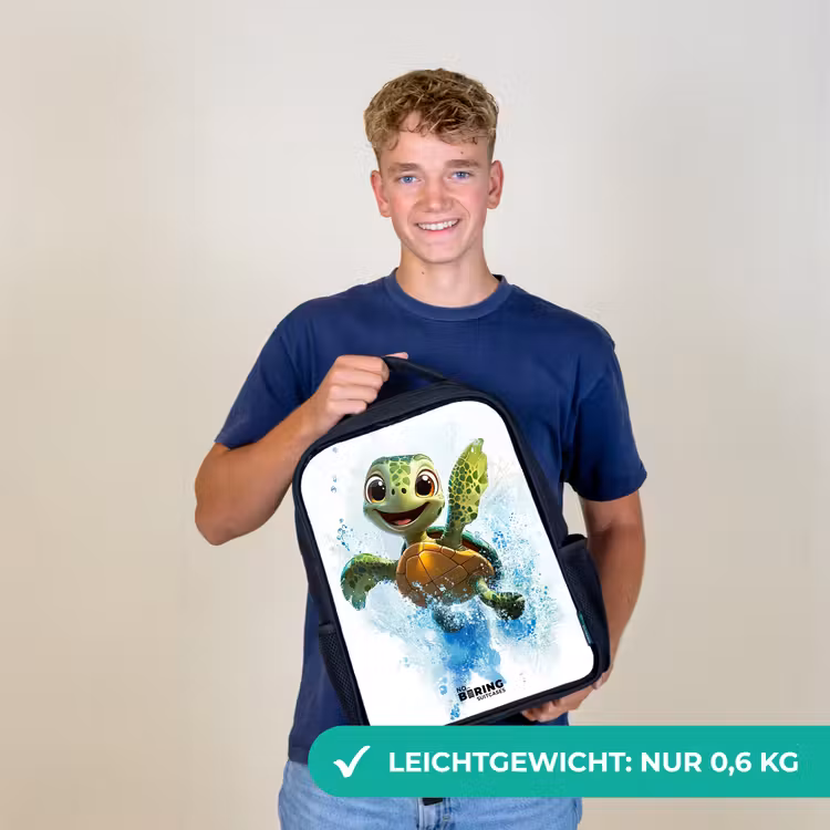 Schildpad - Water - Groen Rugzak - Zwart middel -sfeer7_DE