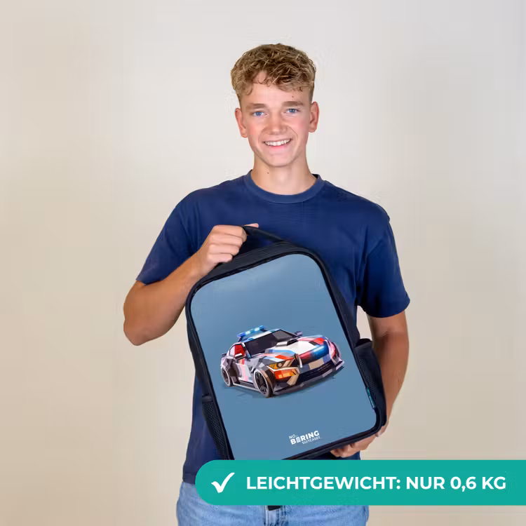 Pijlsnelle politieauto Rugzak - Zwart middel -sfeer7_DE