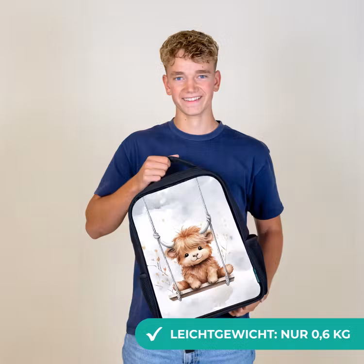 Schotse hooglander - Dier - Kinderen Rugzak - Zwart middel -sfeer7_DE