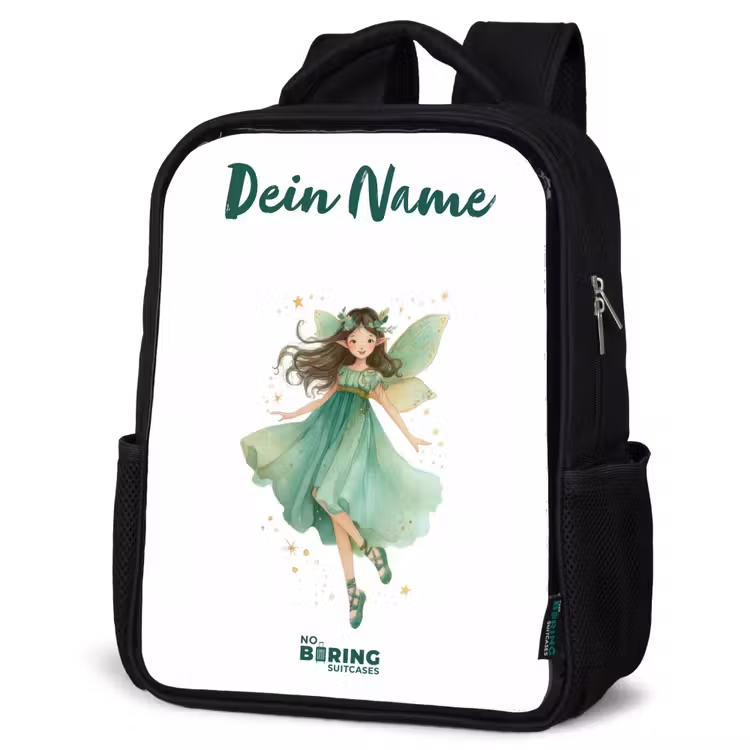 Zwevende groene elf Rugzak - Zwart middel -schuin