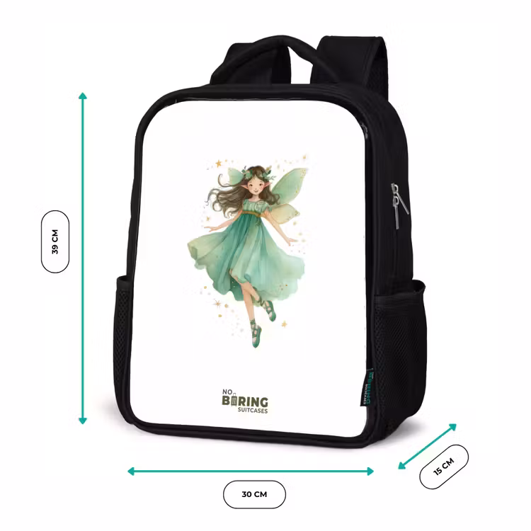 Zwevende groene elf Rugzak - Zwart middel -productfoto_formaten