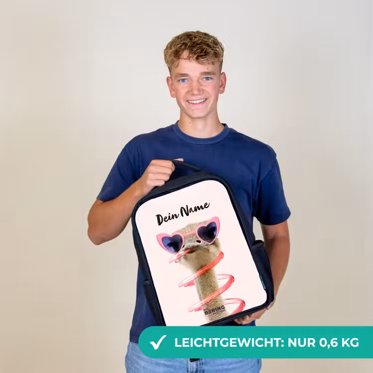 Sierk Struisvogel Roze Rugzak - Zwart middel -sfeer7_DE
