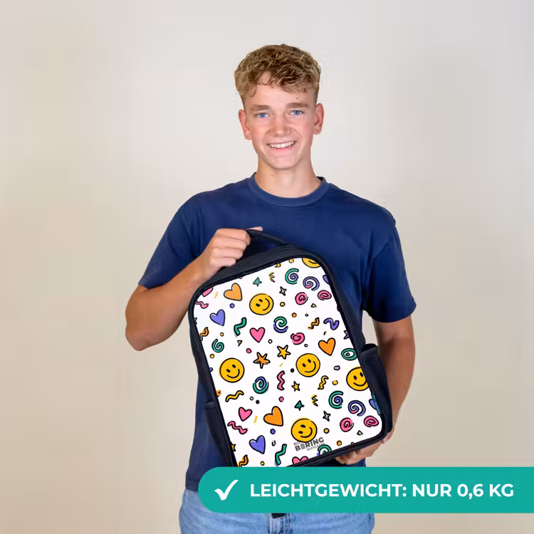 Smiley - Hartje - Ster Rugzak - Zwart middel -sfeer7_DE