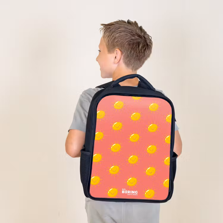 Sunny situation koraal Rugzak - Zwart middel -sfeer2