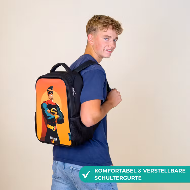 Sunny superhero Rugzak - Zwart middel -sfeer9_DE