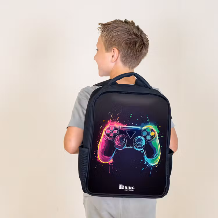 Game - Controller - Kleurrijk Rugzak - Zwart middel -sfeer2