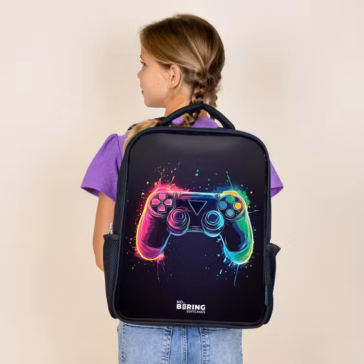 Game - Controller - Kleurrijk Rugzak - Zwart middel -sfeer5