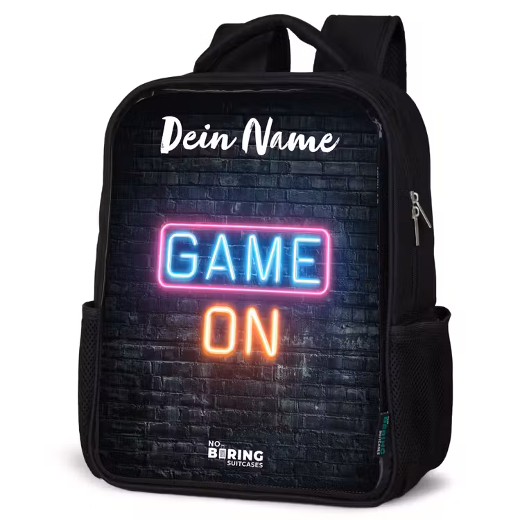 Game - Neon - Muur Rugzak - Zwart middel -schuin