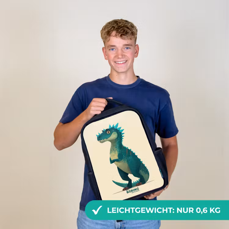 Spiky dino met vriendelijke blik Rugzak - Zwart middel -sfeer7_DE