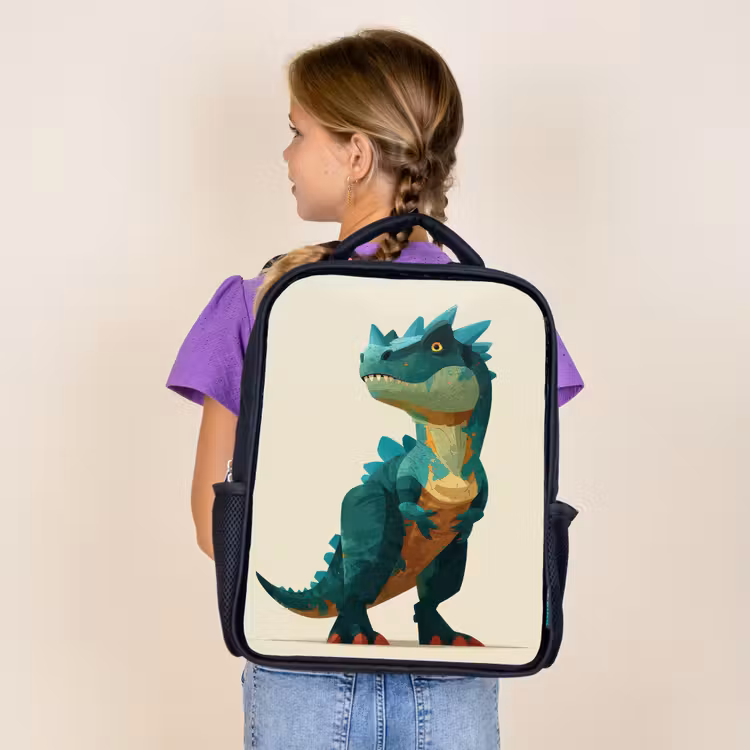 Stekels - Dino - Blauw - Gespierd Rugzak - Zwart middel -sfeer5