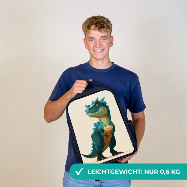 Stekels - Dino - Blauw - Gespierd Rugzak - Zwart middel -sfeer7_DE