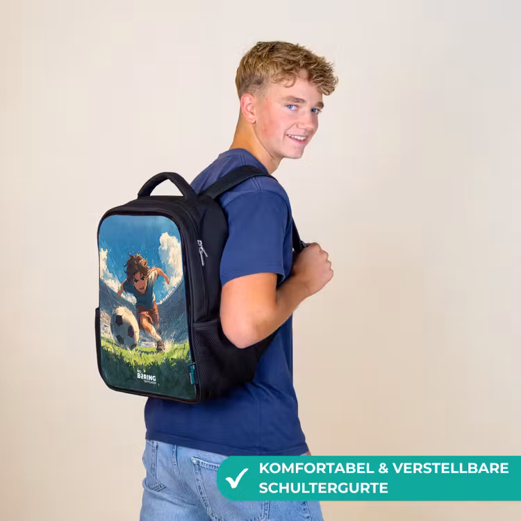 Stadion - Voetbal - Jongen Rugzak - Zwart middel -sfeer9_DE