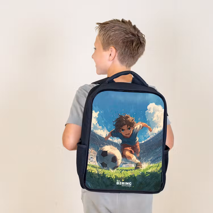 Stadion - Voetbal - Jongen Rugzak - Zwart middel -sfeer2