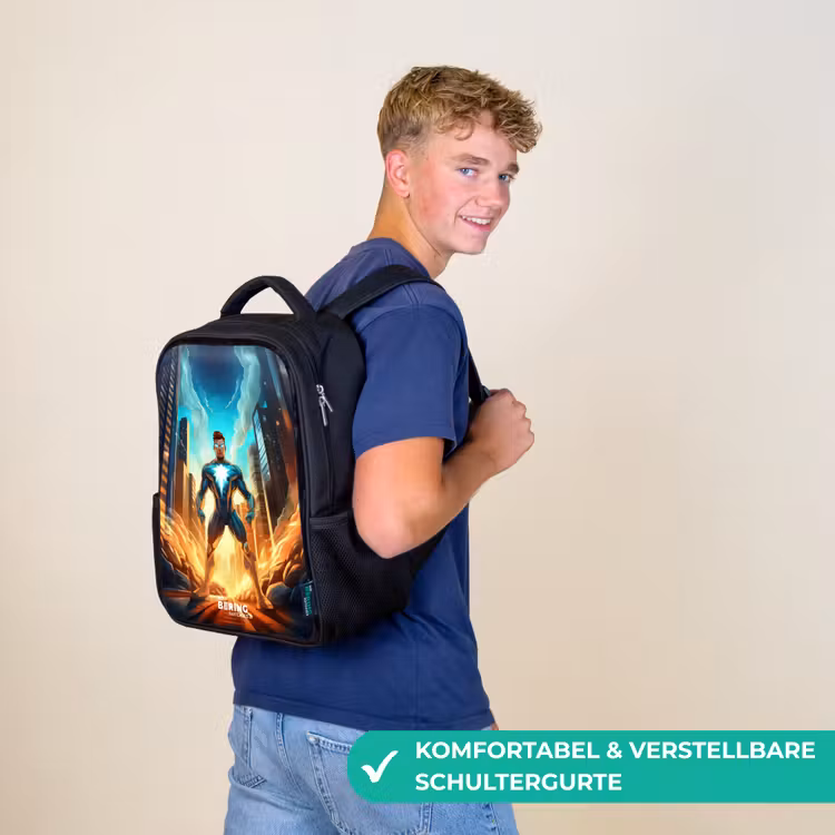 City superhero Rugzak - Zwart middel -sfeer9_DE