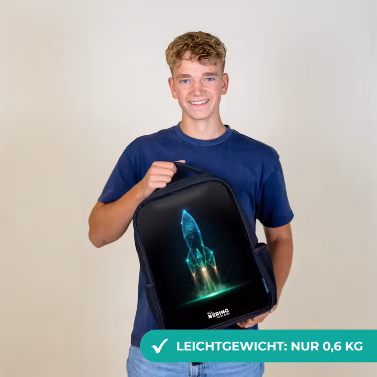 Lancerende raket in neonstijl Rugzak - Zwart middel -sfeer7_DE