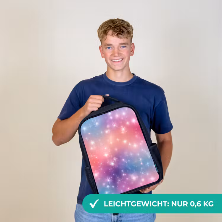 Sterren - Abstract - Kleuren Rugzak - Zwart middel -sfeer7_DE