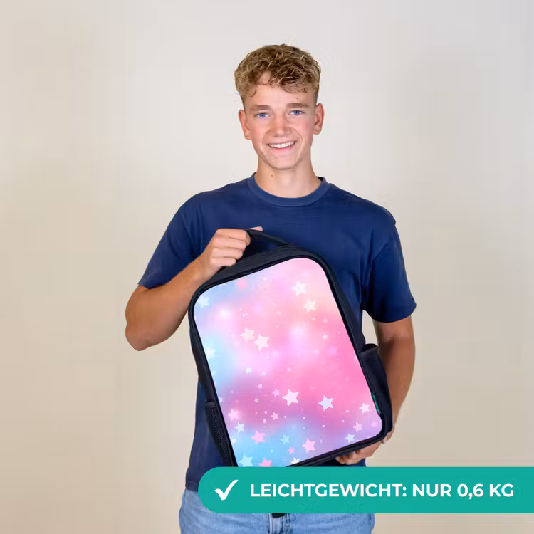 Sterren - Roze - Blauw Rugzak - Zwart middel -sfeer7_DE