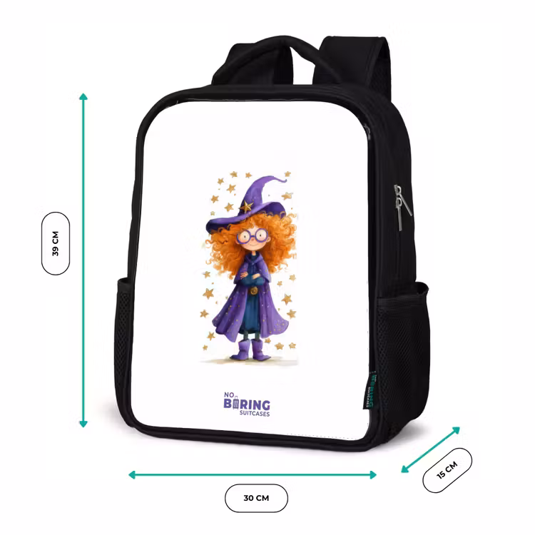 Sterrenmagie met krullen Rugzak - Zwart middel -productfoto_formaten