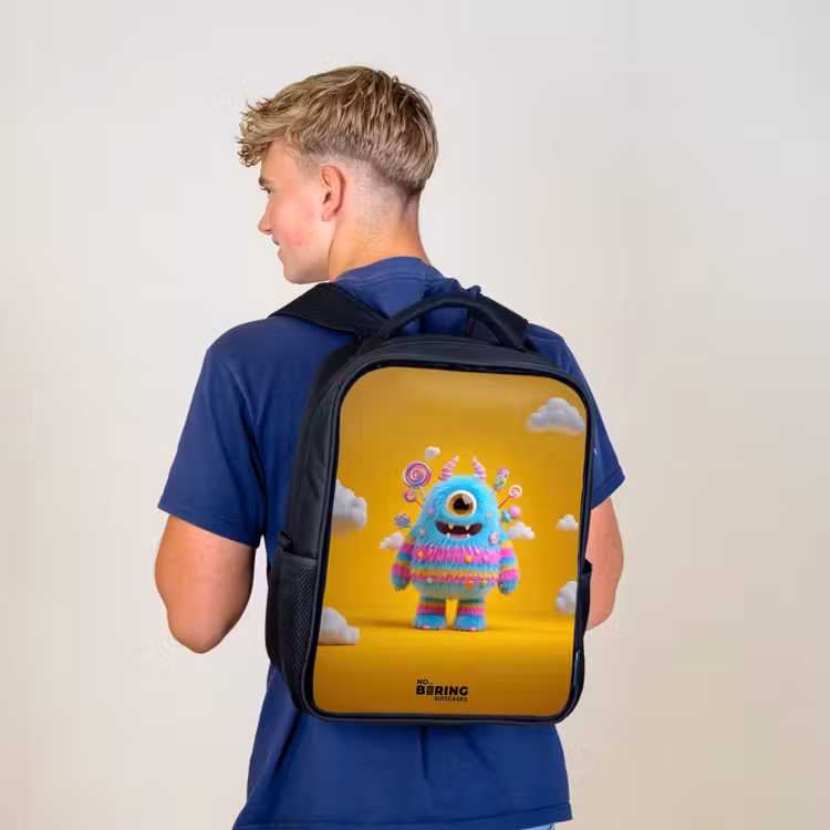 Snoep - Monster - Regenboog Rugzak - Zwart middel -sfeer8