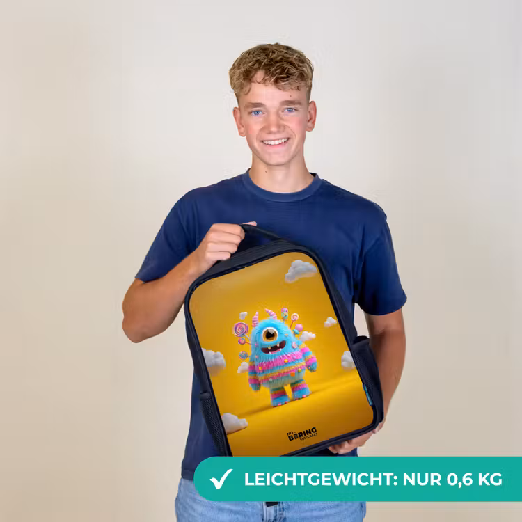 Snoep - Monster - Regenboog Rugzak - Zwart middel -sfeer7_DE
