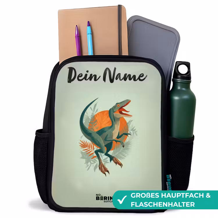 Dier - Dino - Natuur Rugzak - Zwart middel -inhoud_DE