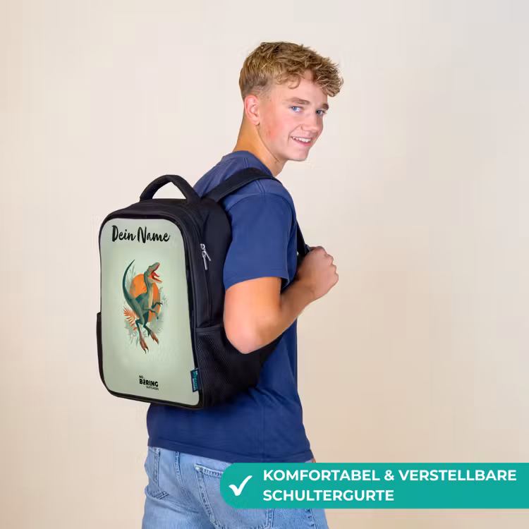 Dier - Dino - Natuur Rugzak - Zwart middel -sfeer9_DE