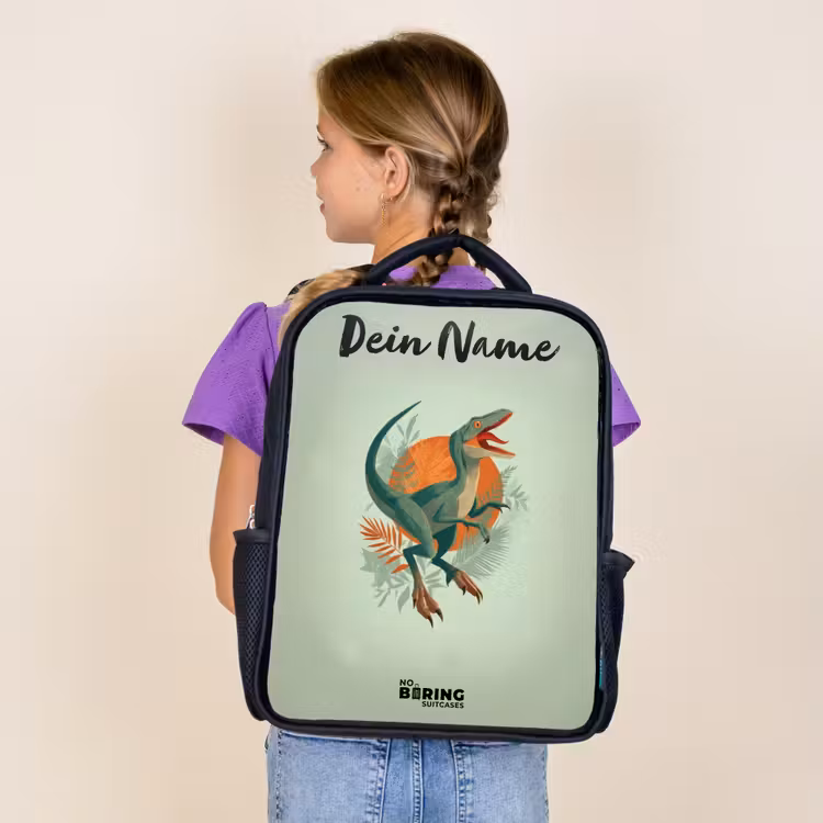 Dier - Dino - Natuur Rugzak - Zwart middel -sfeer5