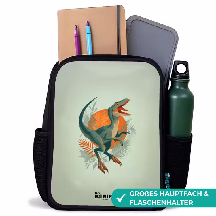 Dier - Dino - Natuur Rugzak - Zwart middel -inhoud_DE